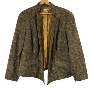 Coldwater Creek Women's Rose Print Open Front Blazer Jacket Plus‎ Size 22